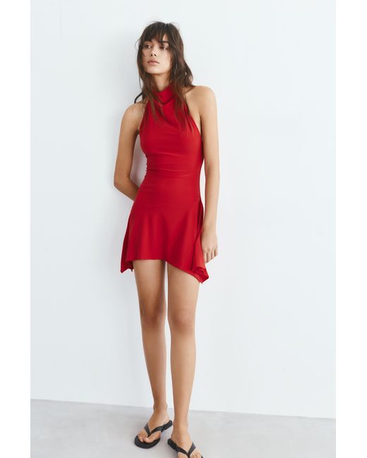 Pull&Bear Red Short Halter Dress