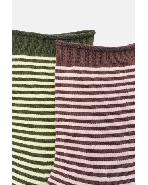 Pull&Bear Pink Pack Of 2 Striped Socks