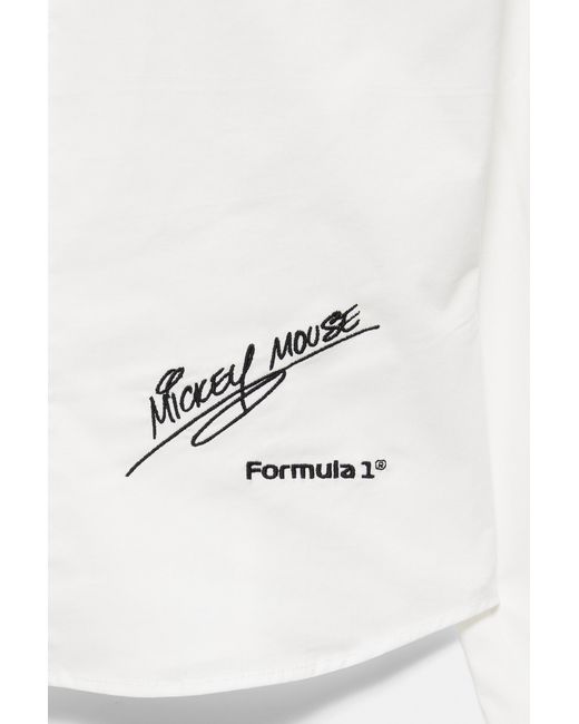 Pull&Bear White Disney X F1 Darted Shirt