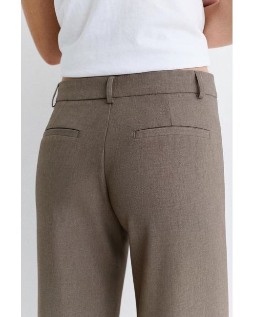Pull&Bear Gray Full Length Smart Trousers