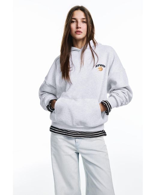 Pull&Bear White Stwd Fortune Cookie Hoodie