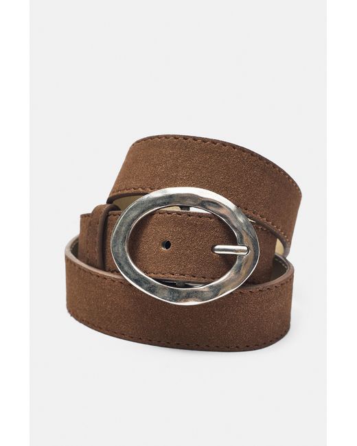 Pull&Bear White Belt With Oval Buckle