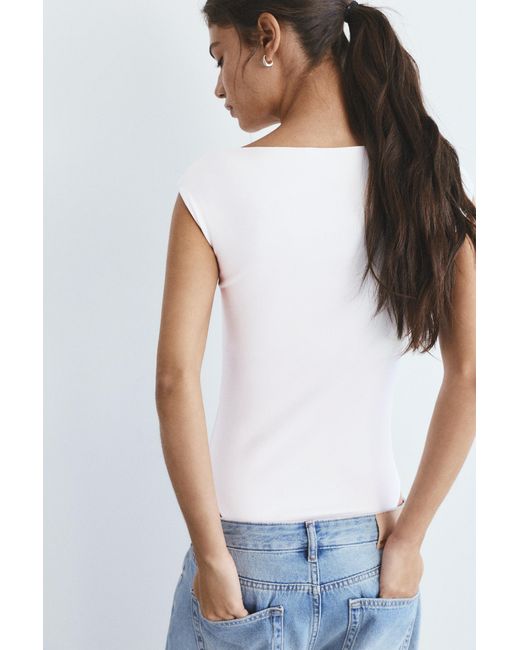 Pull&Bear Black Short Sleeve Bodysuit