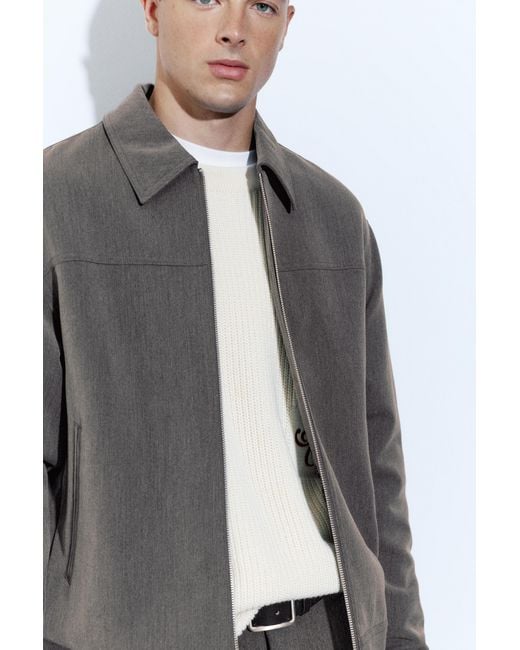 Pull&Bear Basic Jas Met Rits in het Gray voor heren
