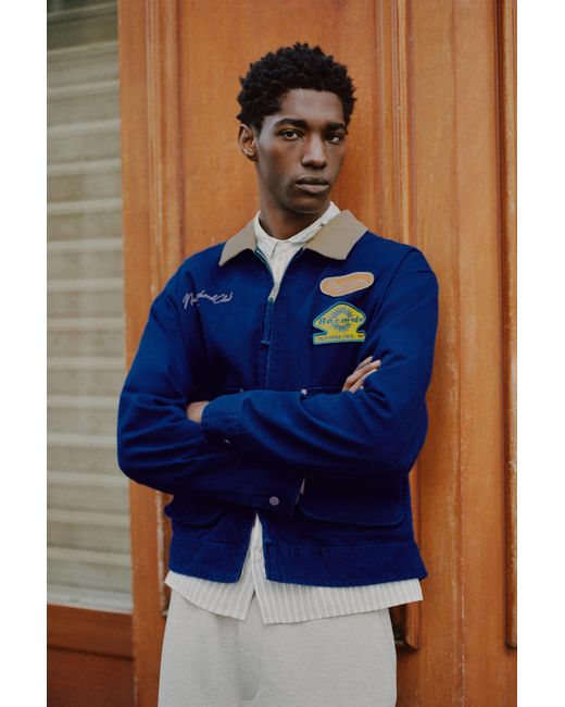 Veste Col Combiné Patchs Pull&Bear pour homme en coloris Blue