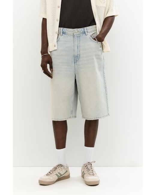Pull&Bear White Skater Jorts for men