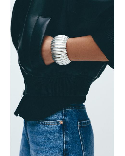 Pull&Bear Curved Metallic Arm Cuff