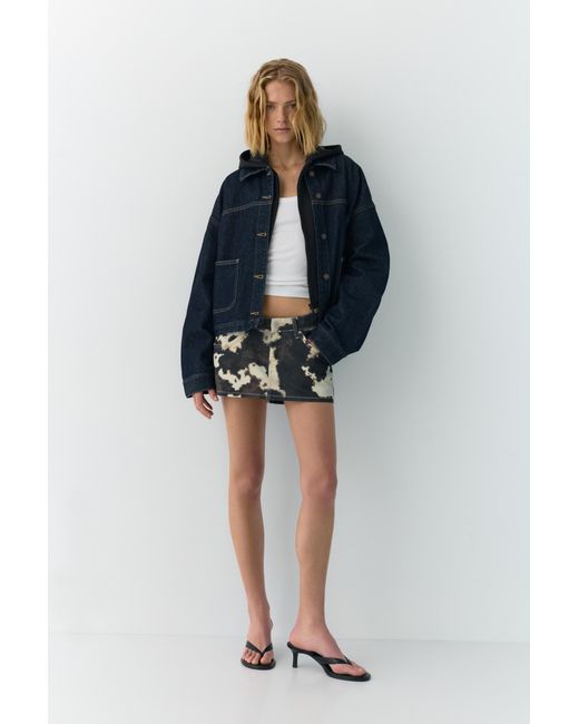 Pull&Bear Boxy Fit Denim Overshirt in het Blue