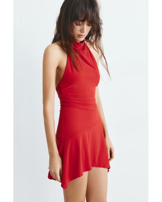 Pull&Bear Korte Halterjurk in het Red