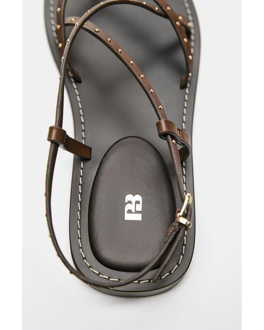 Pull&Bear Blue Flat Studded Sandals