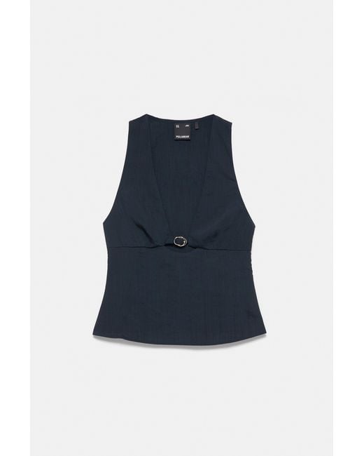 Top Sans Manches À Boucle Pull&Bear en coloris Blue