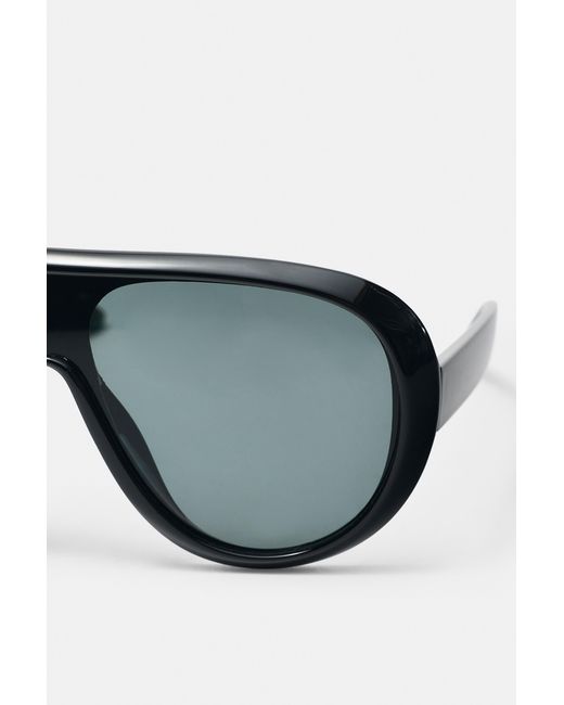 Pull&Bear Blue Resin Aviator Sunglasses