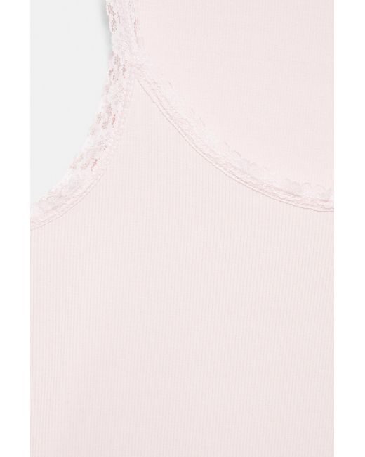 Canotta Con Pizzo di Pull&Bear in White