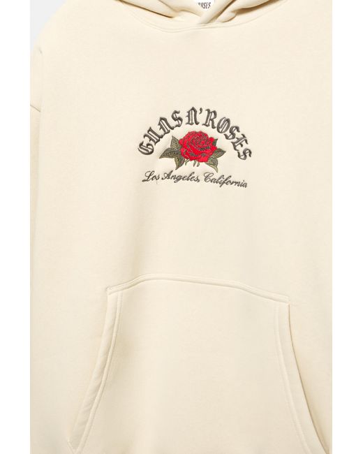 Pull&Bear Guns N' Roses Capuchonsweater in het Natural voor heren