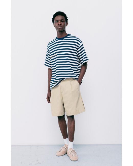 Pull&Bear Gray Darted Bermuda Shorts for men