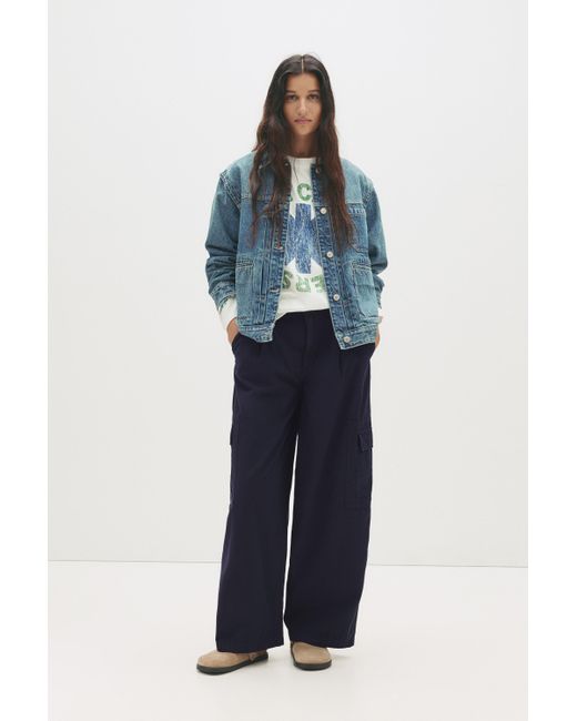 Pull&Bear Blue Balloon Cargo Pants