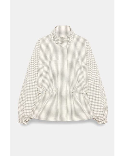 Pull&Bear White High-Neck Ruched Jacket