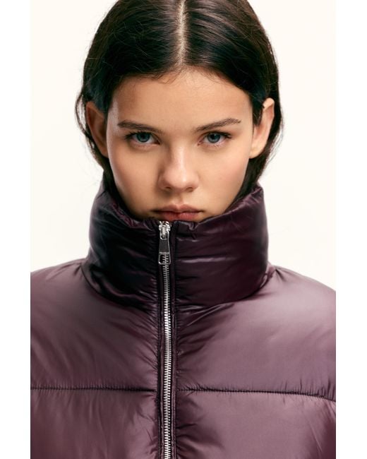 Pull&Bear Purple Puffer Jacket With A Shimmery Finish