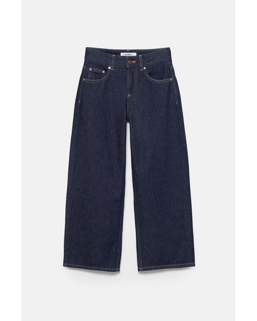 Pull&Bear Blue Low-Rise Culottes Jeans