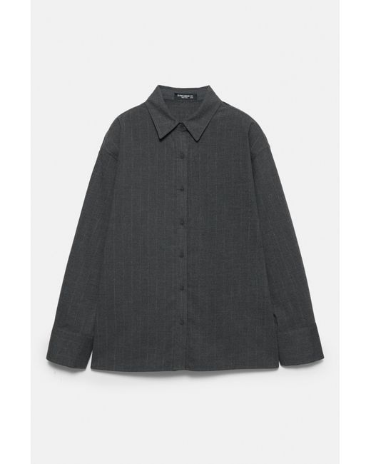 Pull&Bear Gray Pinstripe Shirt