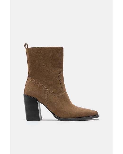 Pull&Bear Brown Style High-Heel Ankle Boots