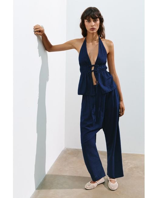 Pull&Bear Blue Fluid Baggy Jeans