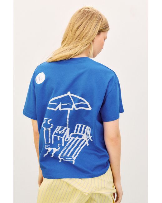 Pull&Bear Blue La Toja Shell T-Shirt