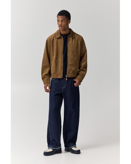 Pull&Bear Gray Faux Suede Jacket for men