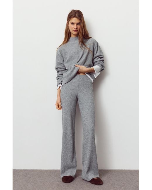 Pull&Bear Gray Soft Touch Straight Fit Pants
