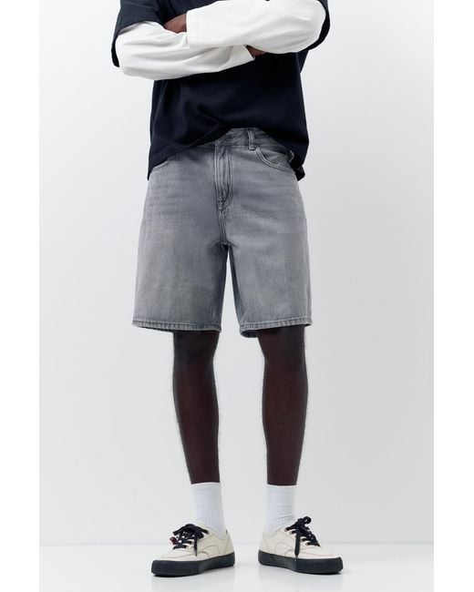 Pull&Bear Blue Standard Denim Bermuda Shorts for men