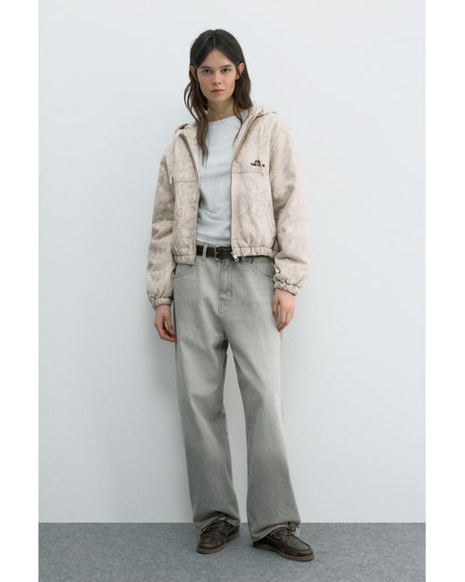 Pull&Bear Jack Met Capuchon Met Slangenprint in het Gray
