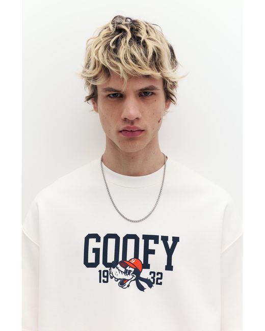 Pull&Bear White Goofy T-Shirt for men
