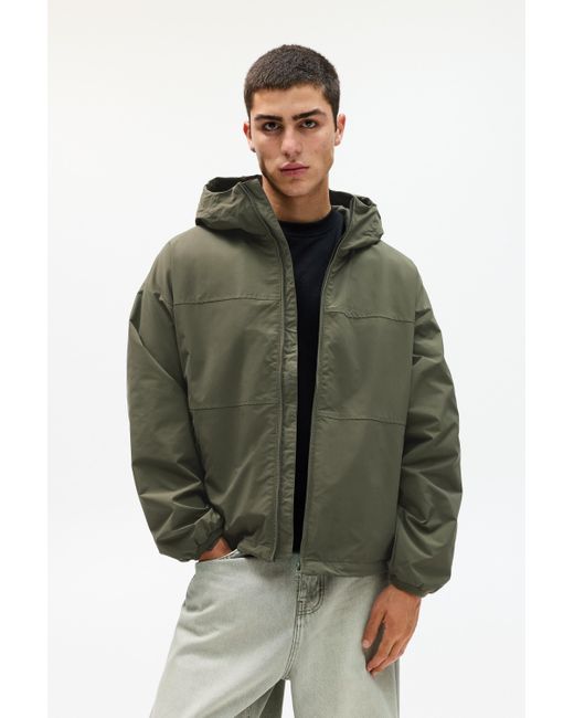 Pull&Bear Green Panel Raincoat for men