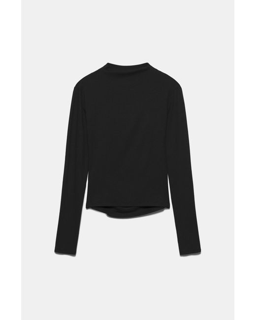 Pull&Bear Black High Neck Top