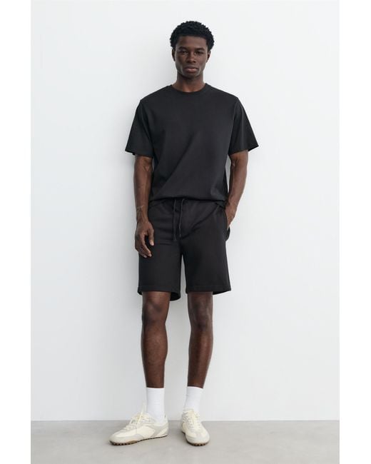 Pull&Bear Blue Pack Of Bermuda Jogger Shorts And T-Shirt for men