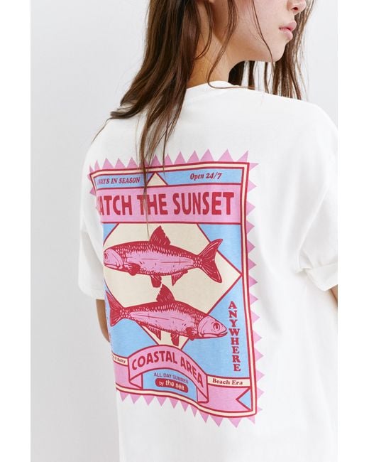 Pull&Bear Red Fish Graphic T-Shirt