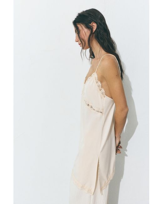 Pull&Bear White Asymmetric Camisole Top