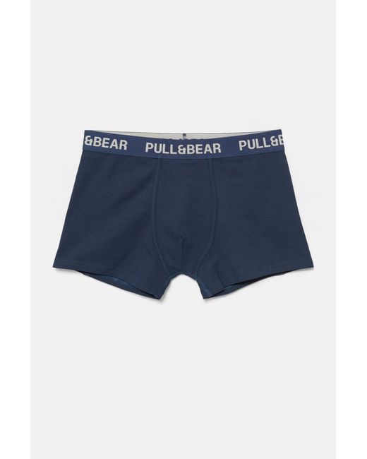 Pull&Bear Blue Pack Of 3 Boxers for men