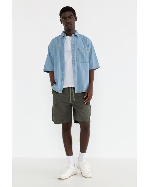 Pull&Bear Blue Cargo Bermuda Shorts for men