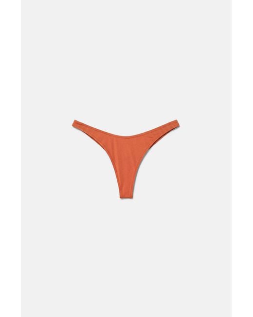 Bas De Bikini String Satiné Pull&Bear en coloris Brown