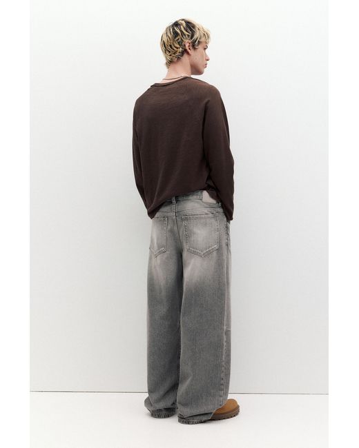 Pull&Bear Gray Wide-Leg Jeans for men