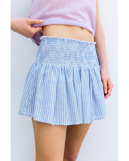 Minijupe Rayée Lin Pull&Bear en coloris Blue