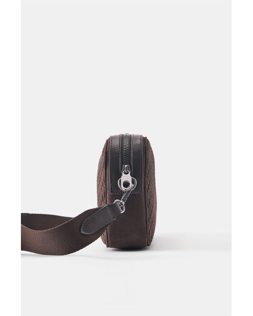 Pull&Bear Brown Woven Crossbody Bag for men