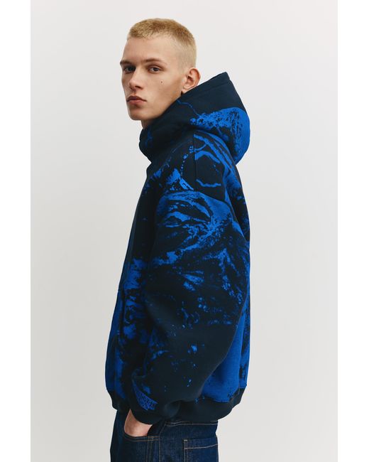 Pull&Bear Blue Stranger Things Tie-Dye Hoodie for men
