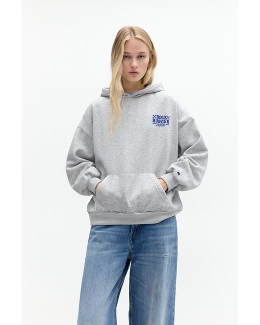 Pull&Bear Blue Hamburger Hoodie