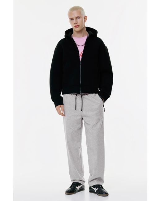 Pull&Bear Black Stwd Interlock Sweatpants for men