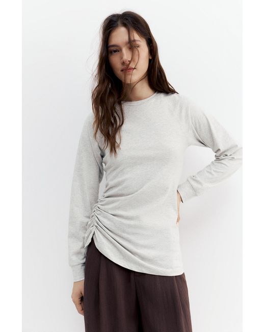 Pull&Bear Multicolor Long Sleeve T-Shirt With Gathers