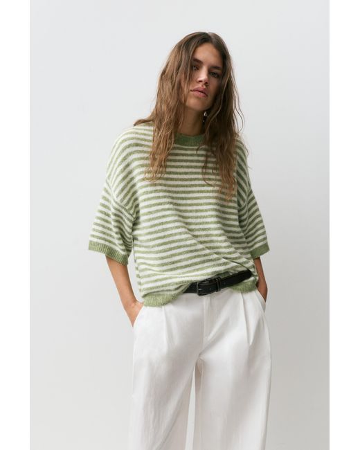 Pull&Bear Natural Kurzarm-Boxy-Pullover