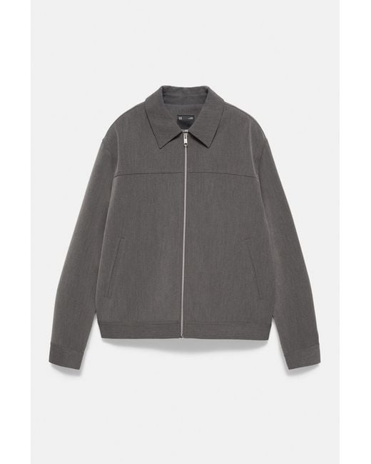 Pull&Bear Basic Jas Met Rits in het Gray voor heren