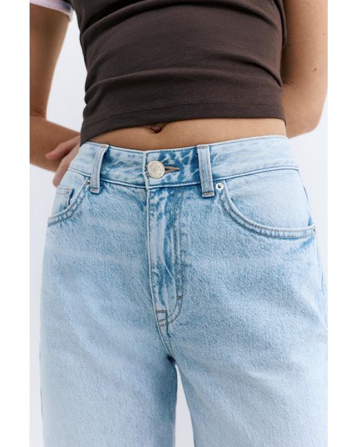 Pull&Bear Blue High-Waist Wide-Leg Jeans